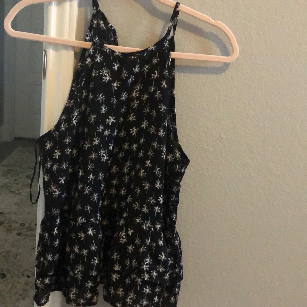 Palm tree ruffle tank top